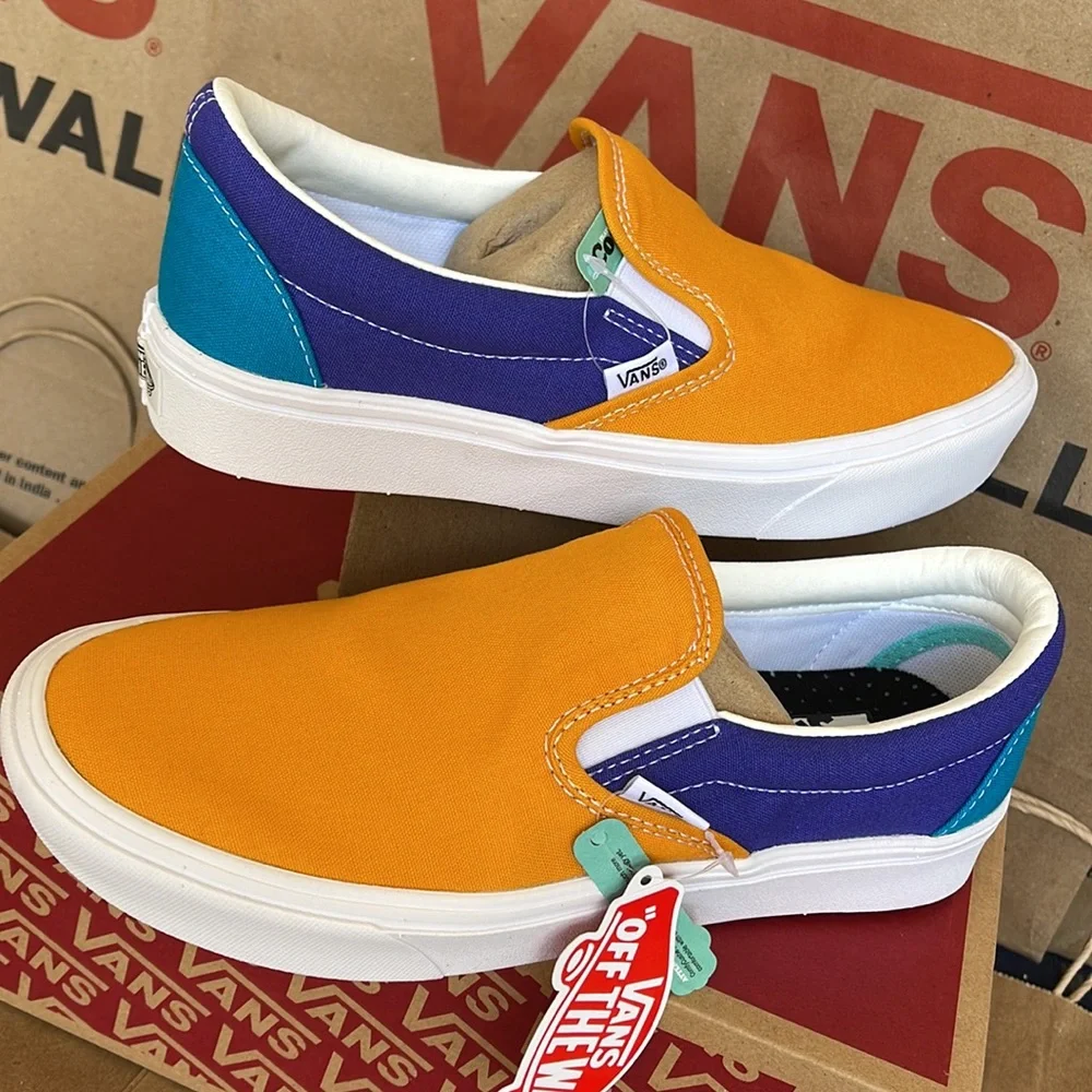 Vans Comfycush Slip-On Multi Block Multi/True White sneakers Men’s - Picture 11 of 16